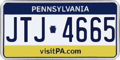 PA license plate JTJ4665