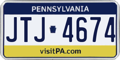 PA license plate JTJ4674