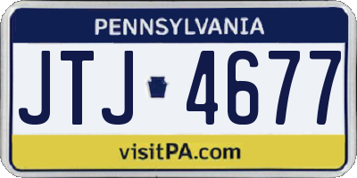 PA license plate JTJ4677