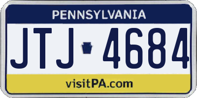 PA license plate JTJ4684