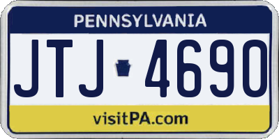 PA license plate JTJ4690