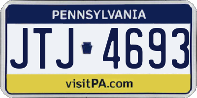PA license plate JTJ4693