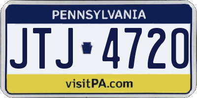 PA license plate JTJ4720