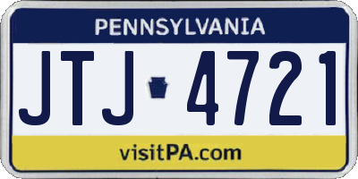 PA license plate JTJ4721