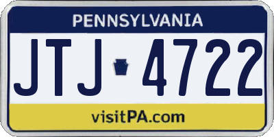 PA license plate JTJ4722