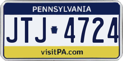 PA license plate JTJ4724