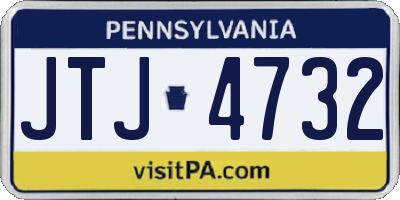 PA license plate JTJ4732