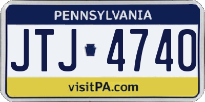 PA license plate JTJ4740
