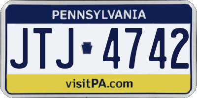 PA license plate JTJ4742