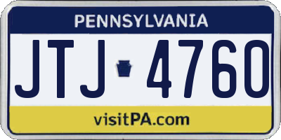 PA license plate JTJ4760
