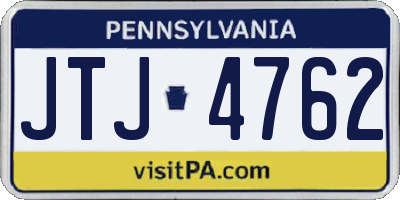 PA license plate JTJ4762