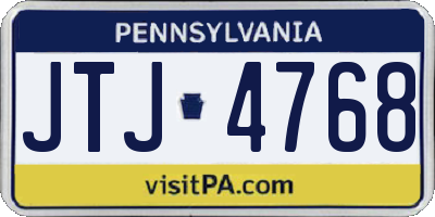 PA license plate JTJ4768