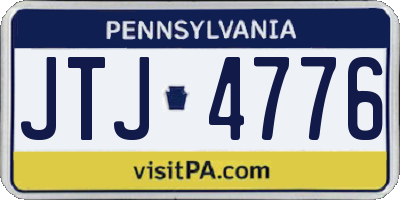PA license plate JTJ4776