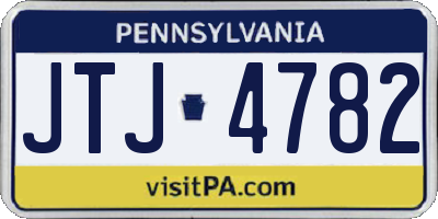 PA license plate JTJ4782