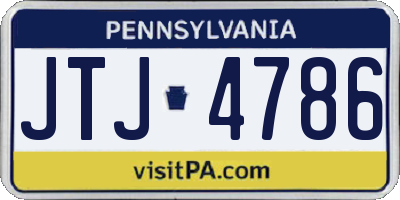PA license plate JTJ4786