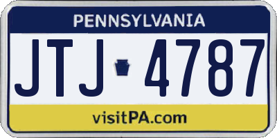 PA license plate JTJ4787