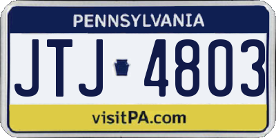 PA license plate JTJ4803