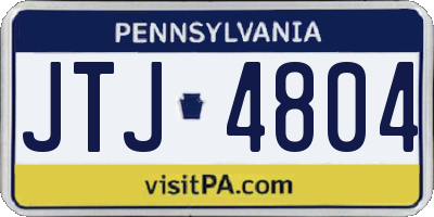 PA license plate JTJ4804