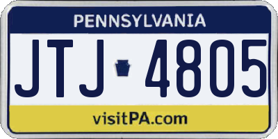PA license plate JTJ4805