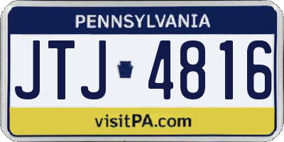 PA license plate JTJ4816