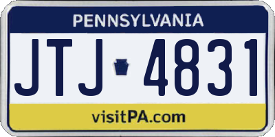 PA license plate JTJ4831
