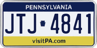 PA license plate JTJ4841