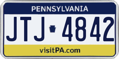 PA license plate JTJ4842