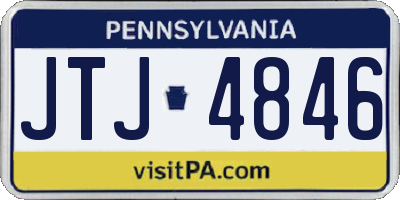 PA license plate JTJ4846