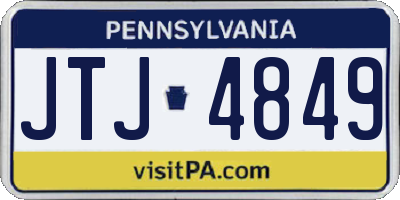 PA license plate JTJ4849