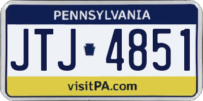 PA license plate JTJ4851