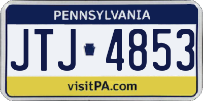 PA license plate JTJ4853