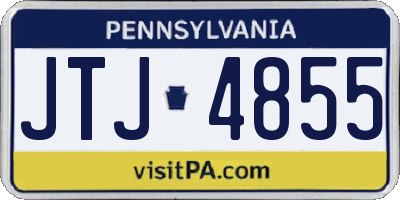 PA license plate JTJ4855