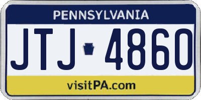 PA license plate JTJ4860