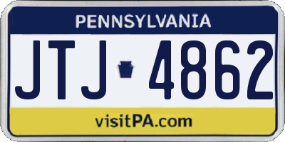 PA license plate JTJ4862