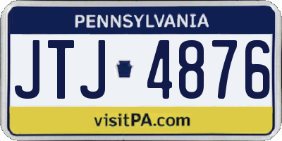 PA license plate JTJ4876