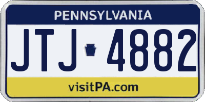 PA license plate JTJ4882