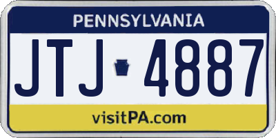 PA license plate JTJ4887
