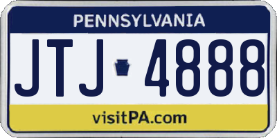 PA license plate JTJ4888