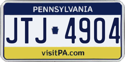 PA license plate JTJ4904
