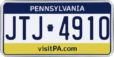 PA license plate JTJ4910