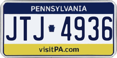 PA license plate JTJ4936
