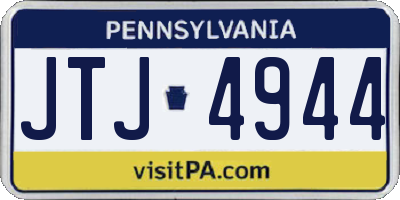 PA license plate JTJ4944