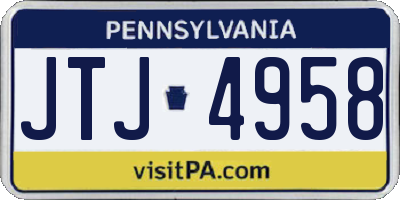 PA license plate JTJ4958