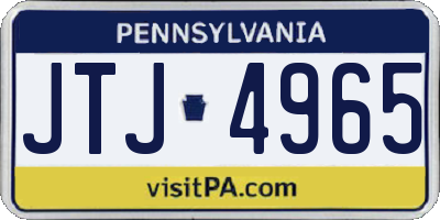 PA license plate JTJ4965