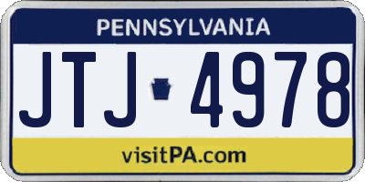 PA license plate JTJ4978