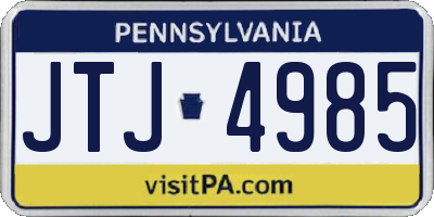 PA license plate JTJ4985