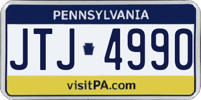 PA license plate JTJ4990