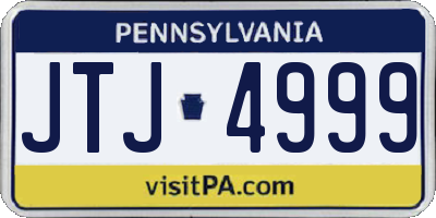 PA license plate JTJ4999