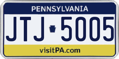 PA license plate JTJ5005