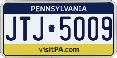 PA license plate JTJ5009